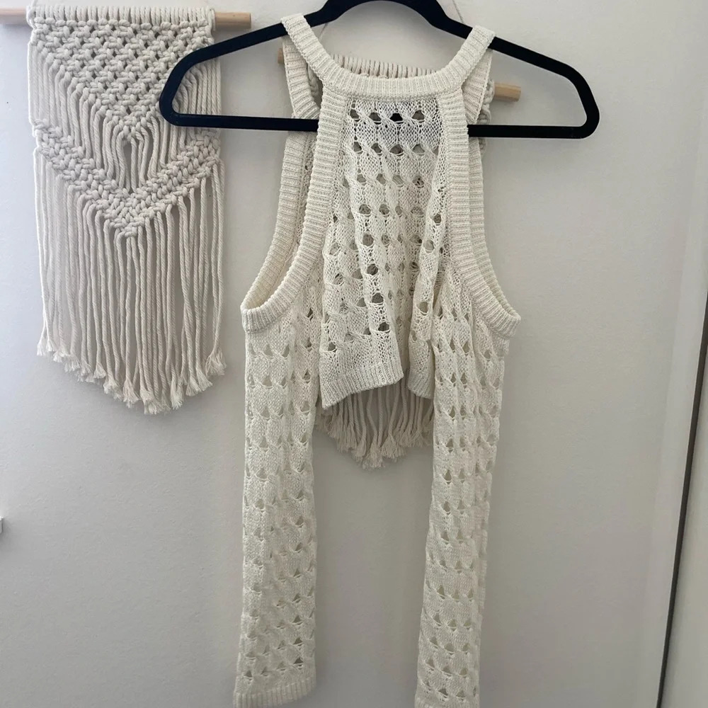 Nbd Marcella Open Cable Cropped Pullover - image 4